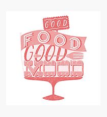 Good Food Good Mood // pink Fotodruck