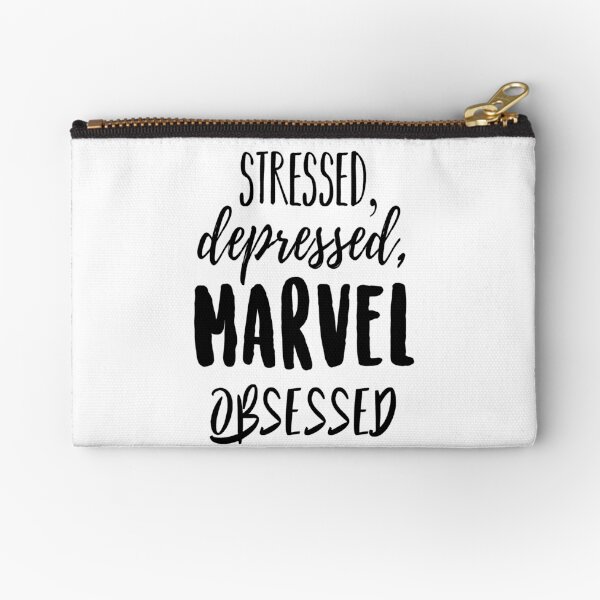 Stressed, Depressed, Marvel obsessed Zipper Pouch