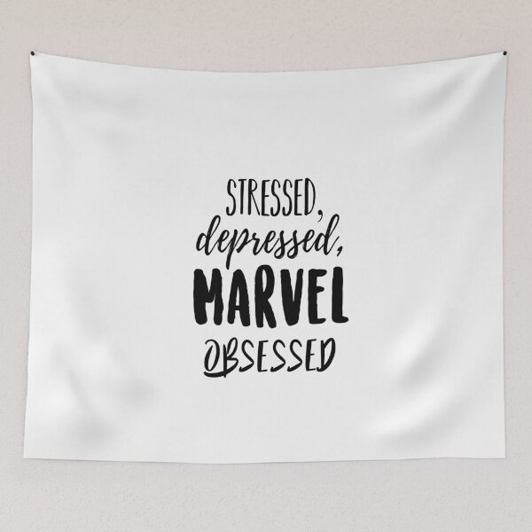 Item preview, Stressed, Depressed, Marvel obsessed designed and sold by Maddie Newton.