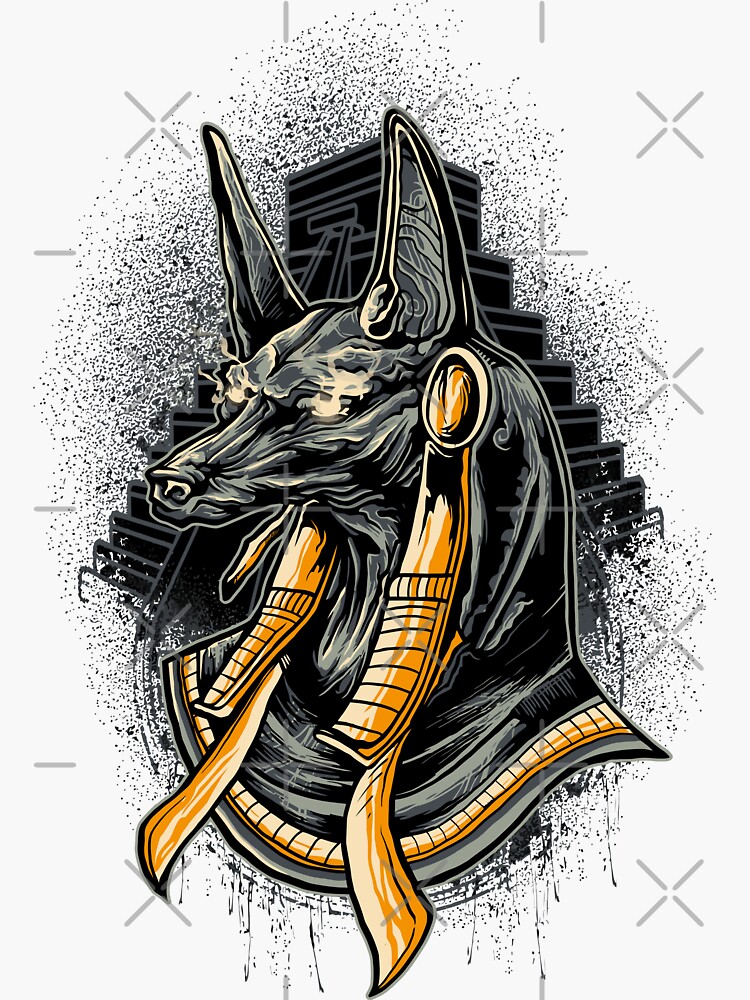 Anubis Egyptian Mythology Sticker By Skullz23 Redbubble