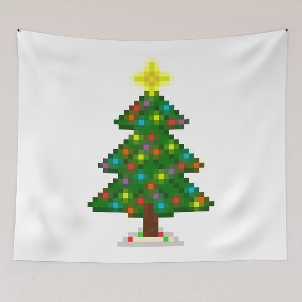 Item preview, Pixel Christmas Tree with Glowing Lights (White) designed and sold by gkillerb.