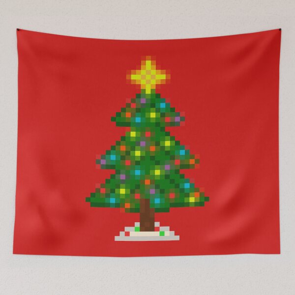 Item preview, Pixel Christmas Tree with Glowing Lights (Red) designed and sold by gkillerb.