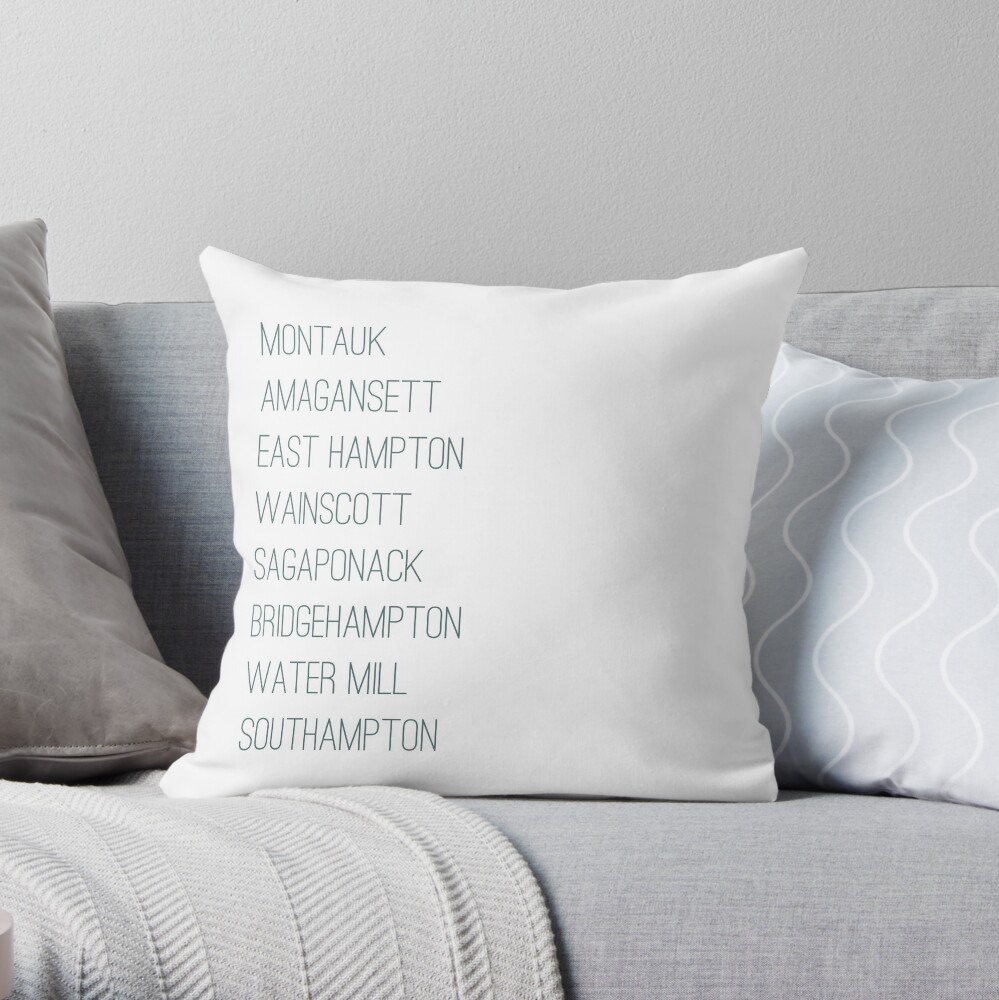 Hamptons Towns Throw Pillow