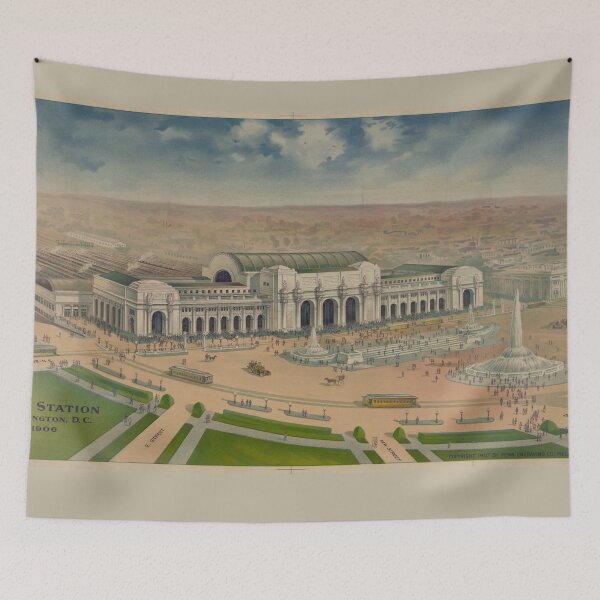 Item preview, Vintage Illustration of Union Station (1906) designed and sold by BravuraMedia.