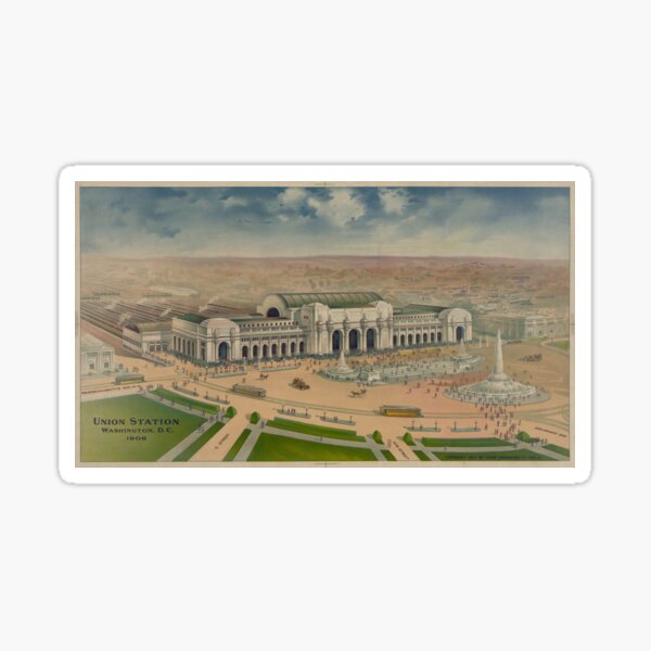 Vintage Illustration of Union Station (1906) Sticker