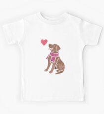 Camiseta para niños Labrador retriever acuarela (chocolate)