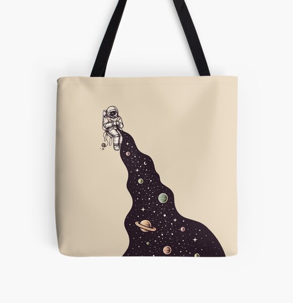 Universe And Alien Spacewalk Handbag Craft Poker Spade Canvas Bag Shopping Tote
