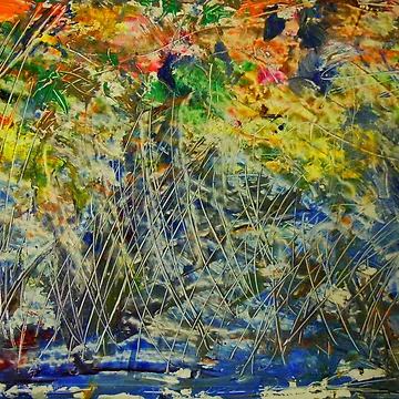 Artwork thumbnail, "Fall Reeds in Stream" by Robert Regenold's Art Shop