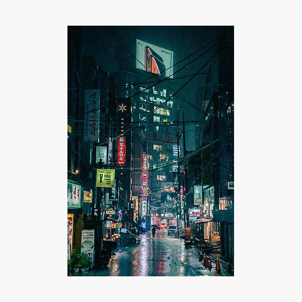 Cyberpunk Seoul Photographic Print