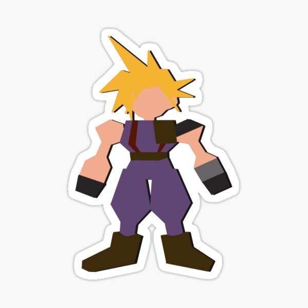 FF7 Cloud Minimal Sprite Sticker