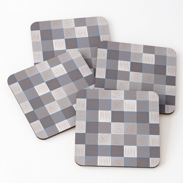 Item preview, Rust strokes on Blue Grey Checks designed and sold by BlertaDK.