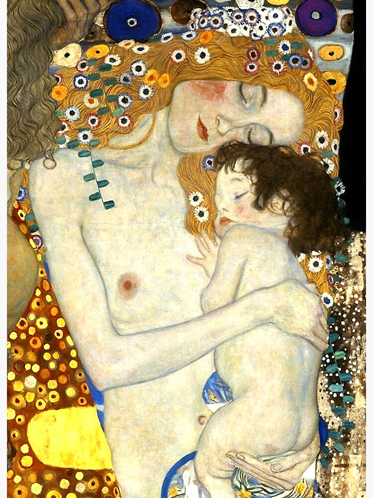 The Mother And The Child Detail Of The Painting The Three Ages Of The Woman Gustav Klimt Art Board Print By Arthistory Redbubble