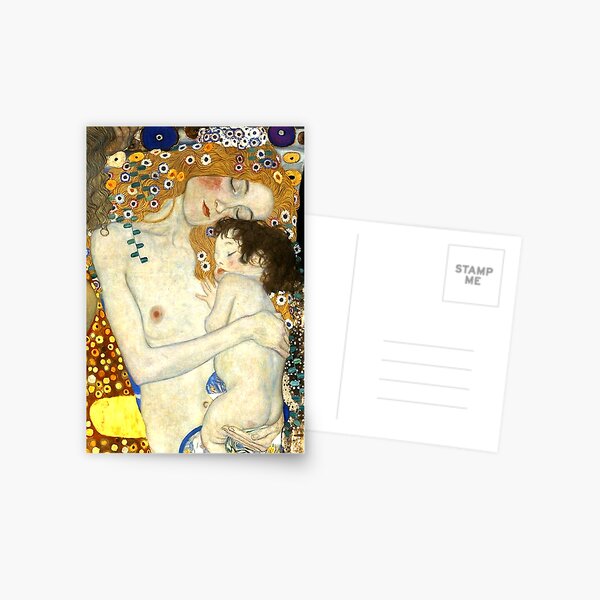 La mére et l'enfant , détail du tableau "Les Trois Âges de la femme" Gustav Klimt Carte postale