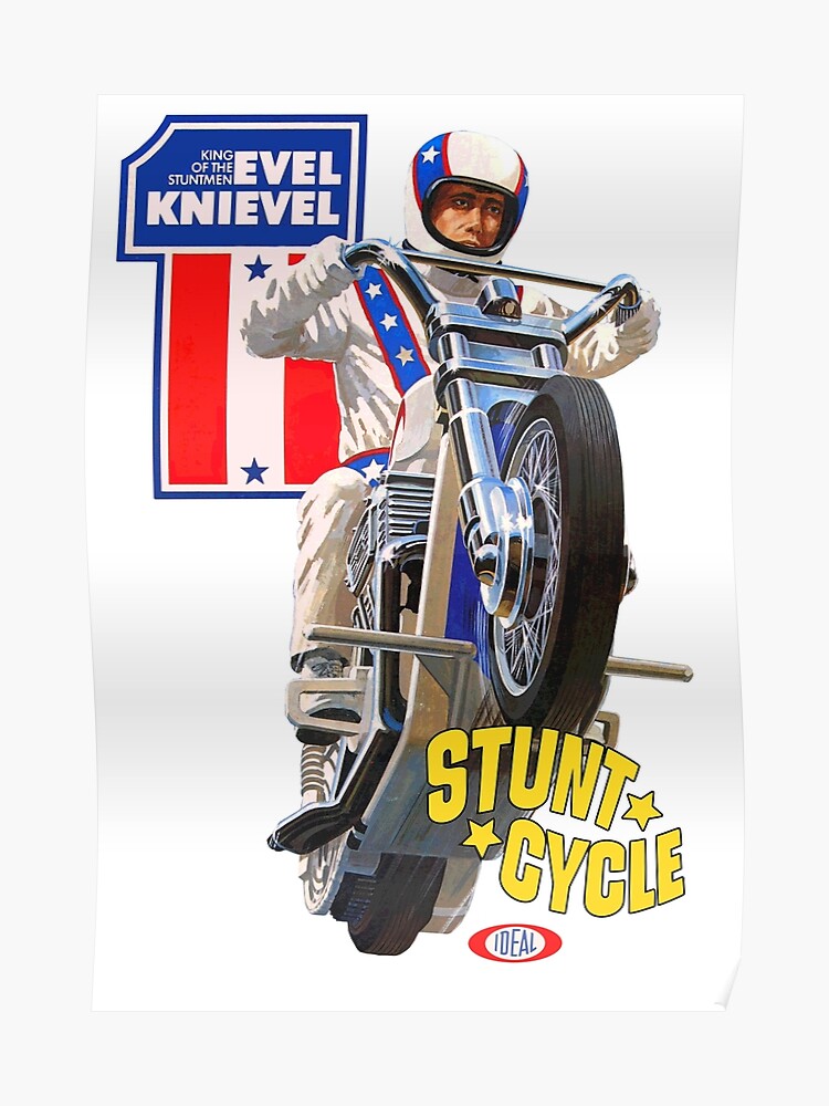 Evel Knievel motorbike daredevil Helmet POSTER