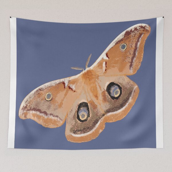 Item preview, Emperor Gum Moth (Opodiphthera eucalypti) Tiled on Blue designed and sold by ChrissyWild.