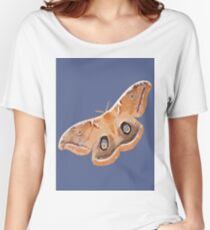 Emperor Gum Moth (Opodiphthera eucalypti) Tiled on Blue Women's Relaxed Fit T-Shirt