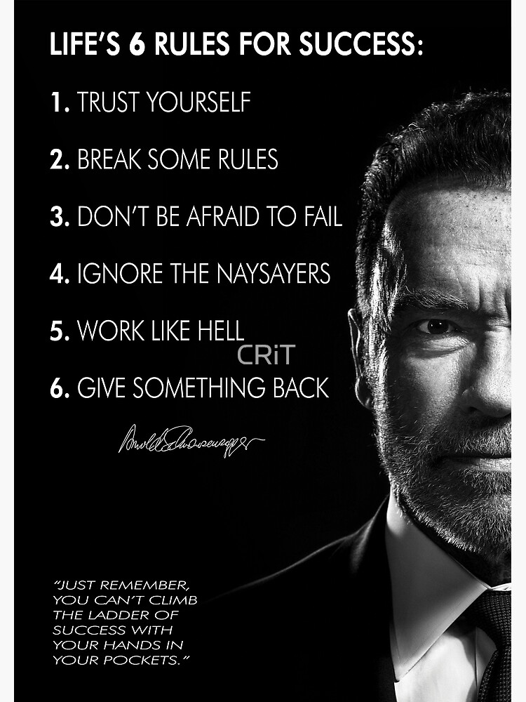 Disover Arnold Schwarzenegger's 6 rules for success Canvas