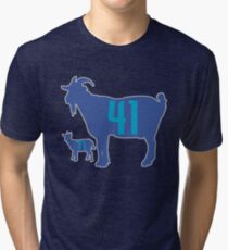 The GOAT - City Edition Dirk Nowitzki and Luka Doncic Tri-blend T-Shirt