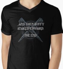 "Buffy staked Edward" Men's V-Neck T-Shirt