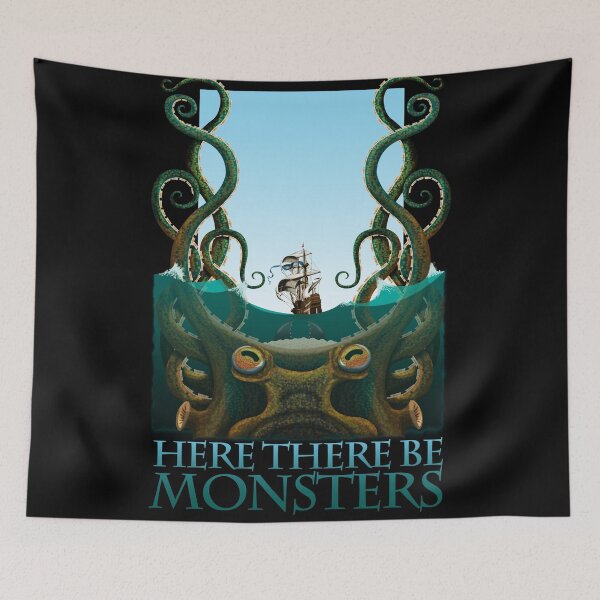 Item preview, Here There Be Monsters designed and sold by RoguePlanets.