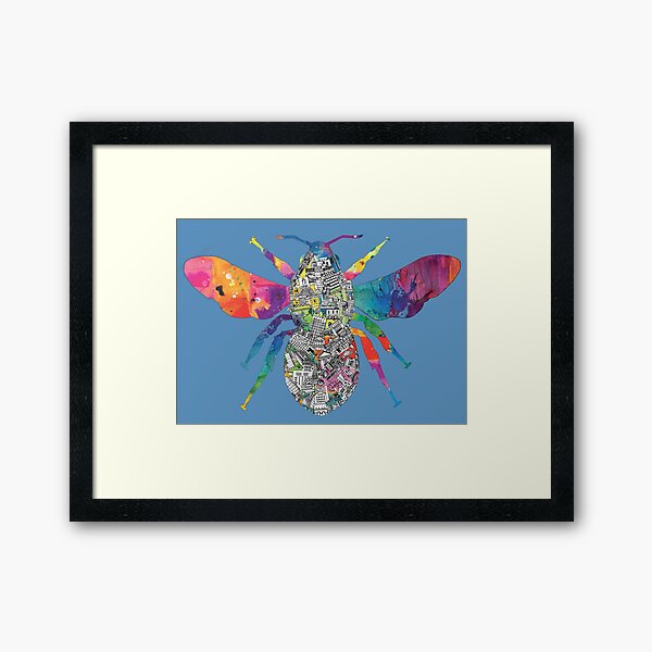 Illustration Manchester Bee Framed Art Print