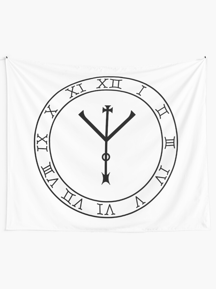 Alternate view of Protection Wheel (in black) Tapestry