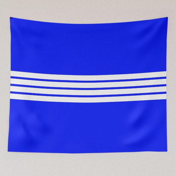 Item preview, 4 white stripes on blue designed and sold by Retro-Rocket.