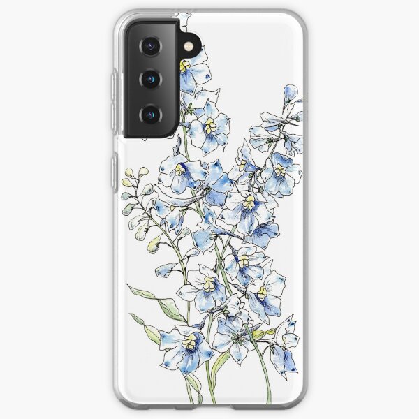 Blue Delphinium Flowers Samsung Galaxy Soft Case
