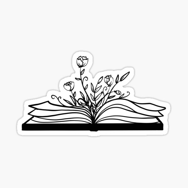 Flowers growing out of a book Sticker