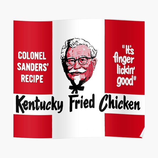 Fried Chicken Posters Redbubble - a picture of colenol sanders founder of kfc roblox