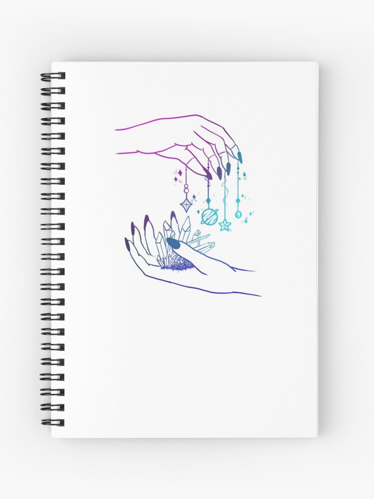 Simple Hands Geometric Line Art Galaxy Spiral Notebook By Artbybee7 Redbubble