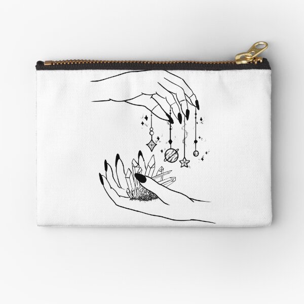 Witch pastel goth hands and galaxy planets Zipper Pouch