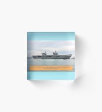 HMS Queen Elizabeth comes into Portsmouth Acrylic Block