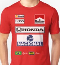 Ayrton Senna Racing Overalls Formula 1 'Sponsor' Shirt. Unisex T-Shirt