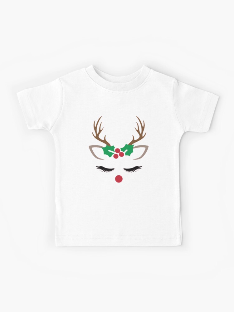 Download Female Reindeer Christmas Holiday Design Kids T Shirt By Rivao Redbubble