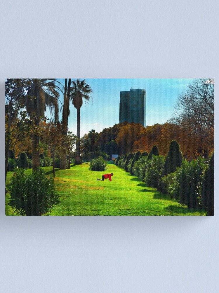 Alternate view of Stretching at Parc de la Ciutadella, Barcelona Canvas Print