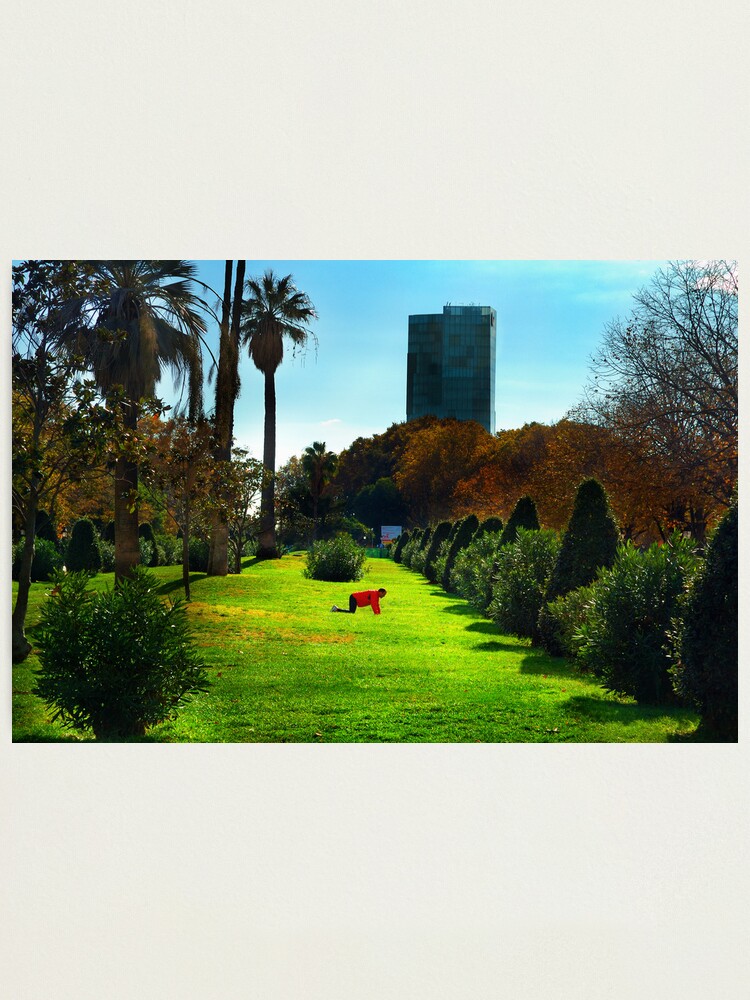 Alternate view of Stretching at Parc de la Ciutadella, Barcelona Photographic Print