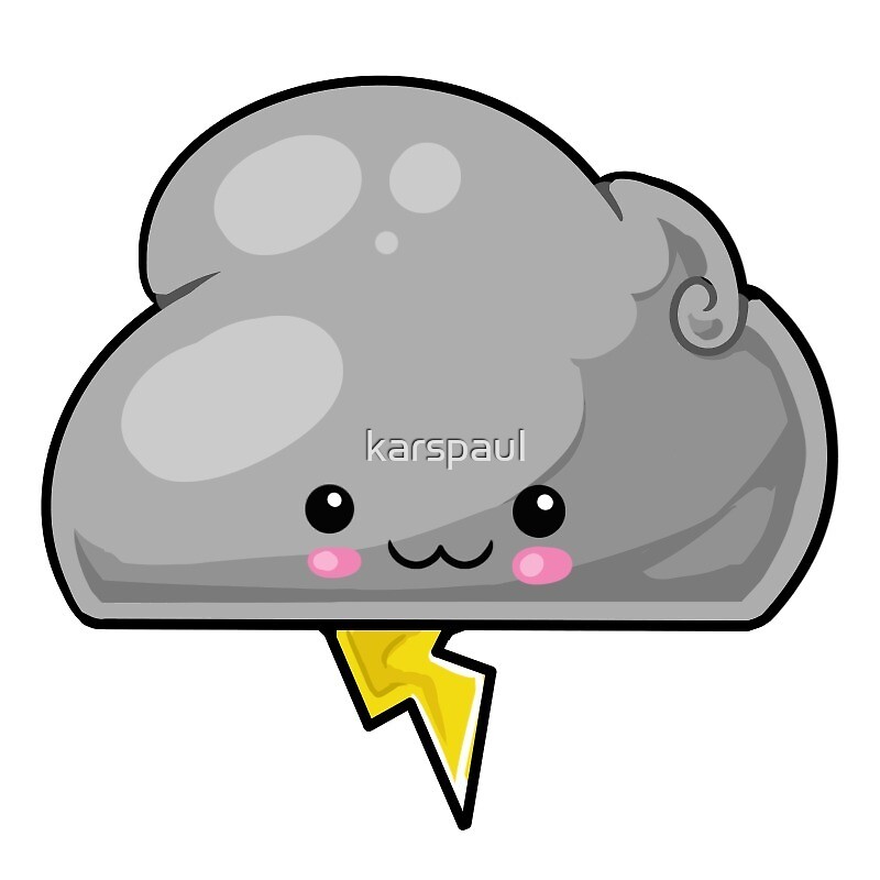 Download Storm Cloud Weather Kawaii By Karspaul Redbubble