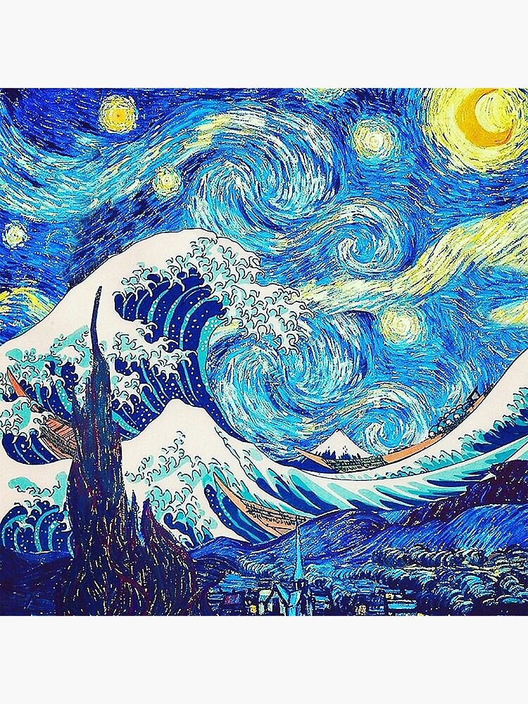 The Great Wave Hokusai - Starry Night Van Gogh by RBEnt