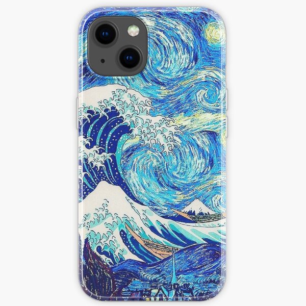 The Great Wave Hokusai - Starry Night Van Gogh iPhone Soft Case