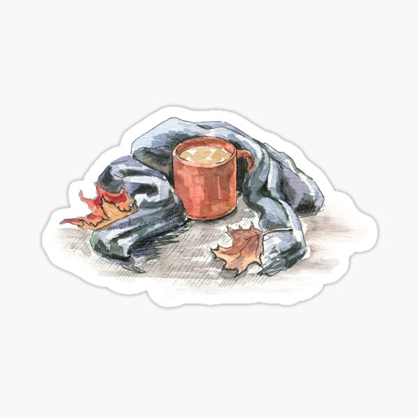 Autumn warm latte Sticker