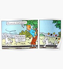 Tintin / Drunk Milou Poster