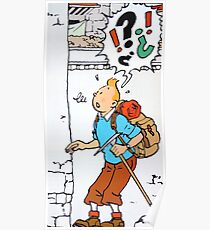 Tintin puzzled Poster