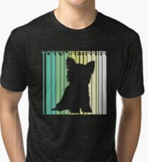 Cute Yorkshire Terrier Silhouette Tri-blend T-Shirt