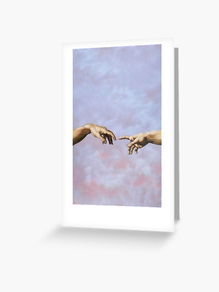 Almost Touching Hands Sky Aesthetic Greeting Card By 1raisedbywolves Redbubble