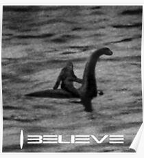 Bigfoot Riding Loch Ness Monster HQ Poster