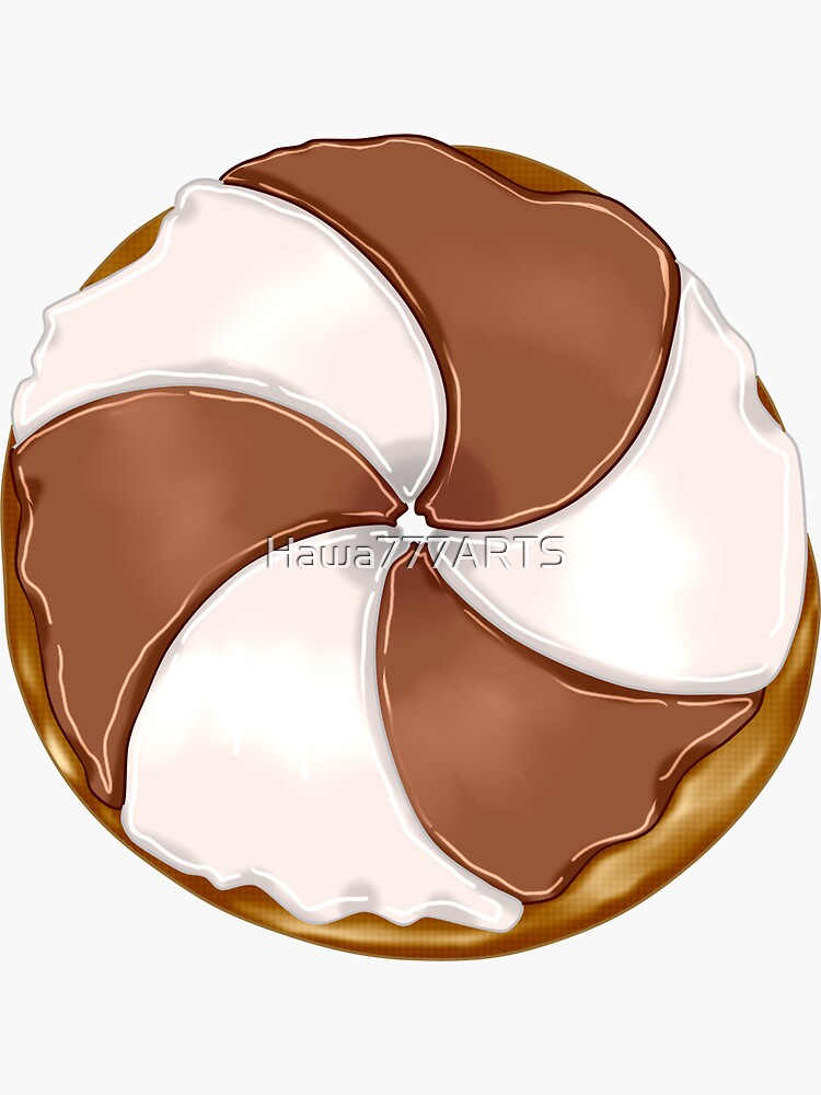 Thumbnail 3 of 3, Sticker, Chocolate White Chocolate Swirl Donut designed and sold by Hawa777ARTS.