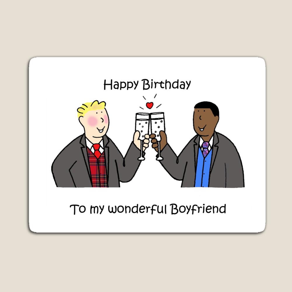 Happy Birthday to Gay Boyfriend Multiracial Couple