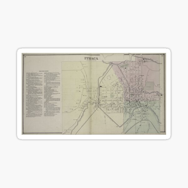 Artikel-Vorschau von Vintage Karte von Ithaca NY (1866), designt und verkauft von BravuraMedia.