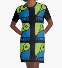 Tennis Sport Hobby Leisure Gift Tennis Court Graphic T-Shirt Dress